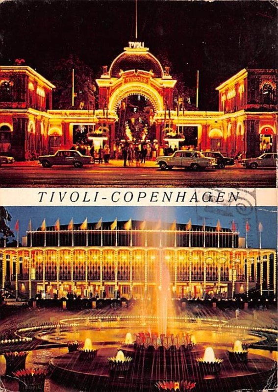 The Entrance to Tivoli at night Copenhagen Denmark 1970 