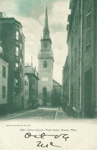 Vintage Postcard 1900's Christ Church North Street Boston Massachusetts MA