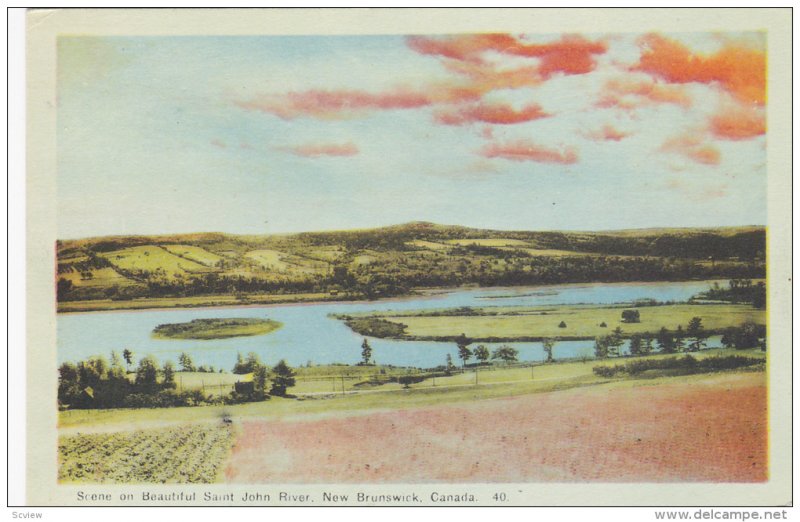 Scene On Beautiful SAINT JOHN RIVER, New Brunswick, Canada, 1910-1920s