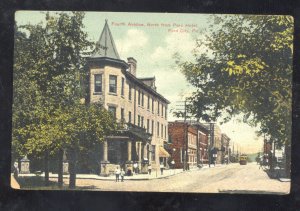 FORD CITY PENNSYLVANIA DOWNTOWN STREET SCENE VINTAGE POSTCARD PA. 1908