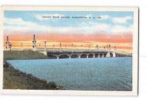 Charleston South Carolina SC Postcard 1930-1950 Ashley River Bridge