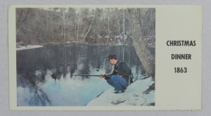 Long Lonely Christmas Dinner of 1863 for Soldier - Vintage Postcard