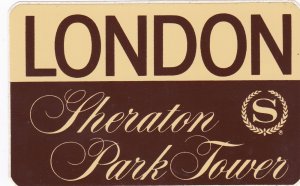 England London Sheraton Park Tower Hotel Vintage Luggage Label sk3494