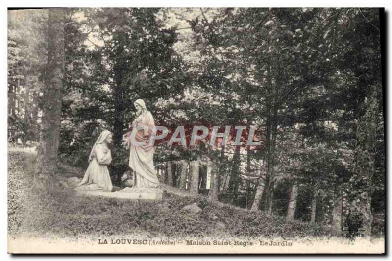 Old Postcard Louvesc House Saint Regis The garden