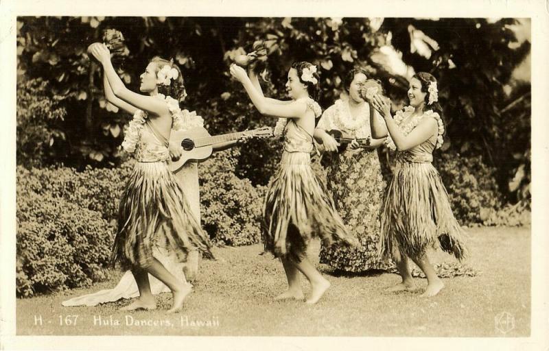 hawaii, HONOLULU, Hula Dancers, Dancing Girls (1920s) RPPC