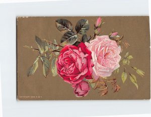 Postcard Greeting Card with Roses Art Print