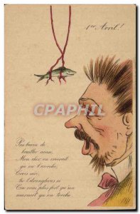 Old Postcard Fantasy Easter Fish Man