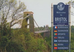Welcome To Bristol Bridge Entrance Sign Postcard