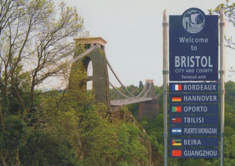 Welcome To Bristol Bridge Entrance Sign Postcard