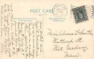 Willimantic Connecticut Foot Bridge & Passing Train, Color Litho. PC U4951