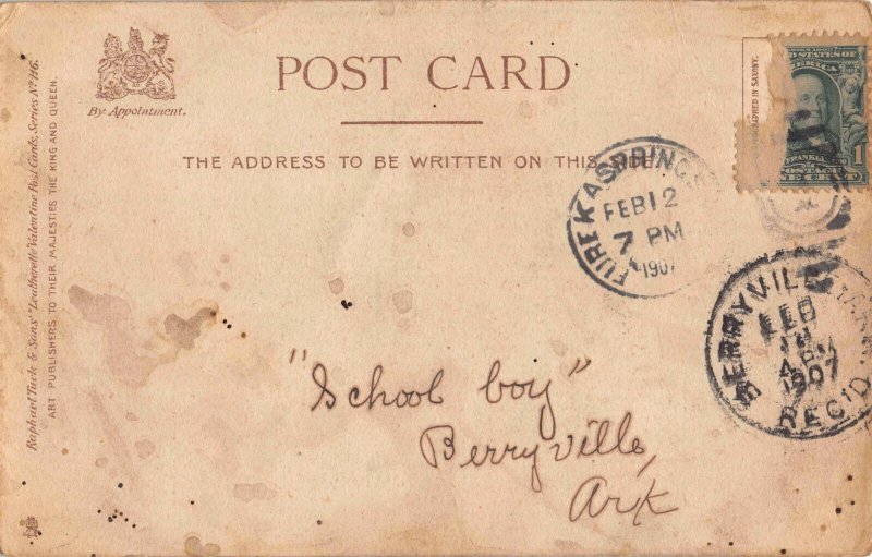 Loving old couple Vintage Tuck valentine postcard 26val03