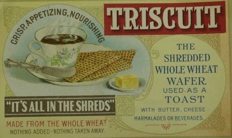 1890's Triscuit Shredded Whole Wheat Wafer Coffee Cup Saucer &M