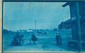 Postcard RPPC California Concord Railroad Depot Cyanotype 23-5580