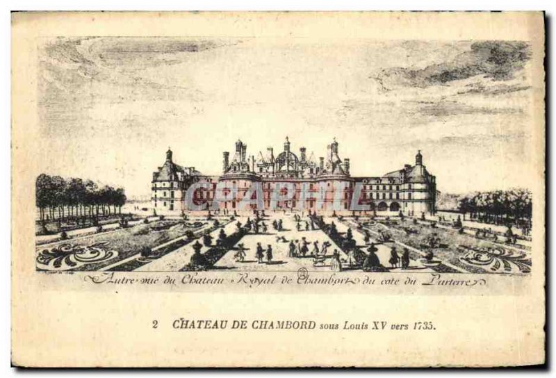 Old Postcard Castles of Chambord Louis XV 1735
