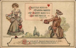 Winsch Victorian Valentine Cupid MD Prescription c1910 Vintage Postcard