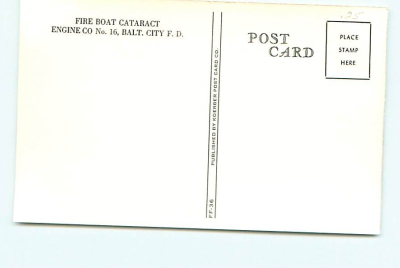 Buy Postcard Fire Boat cataract Baltimore Maryland