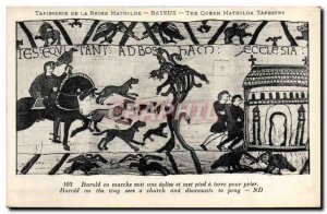 Old Postcard Mathilde Bayeux Tapestry Harold Queen Dog running