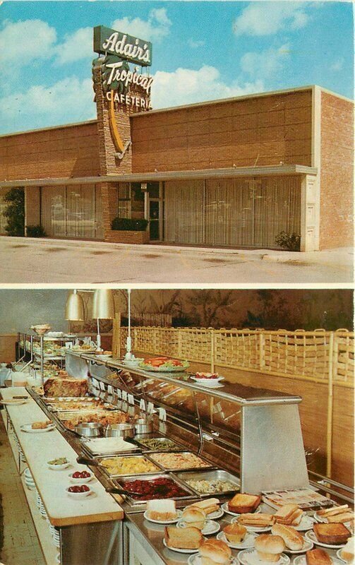 Oklahoma City Oklahoma Adair's Tropical Cafeteria Gough Dexter Postcard 21-10553