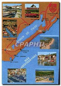 Modern Postcard The Bassin de Thau Herault and its surrounding cities