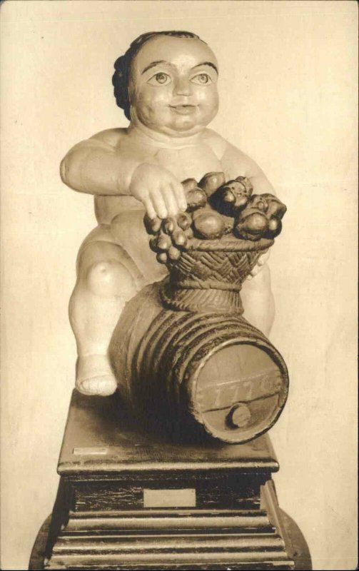 Windham CT Statue of Bacchus c1920s-30s Real Photo Postcard