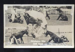 RPPC OKLAHOMA SLIM & HORSE JIGGS RODEO CLOWN REAL PHOTO POSTCARD