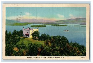 1937 Kimball's Castle And Lake Winnipesaukee New Hampshire NH Vintage Postcard