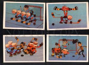 032413 Ice Hockey Russian Set of 16 comical postcard