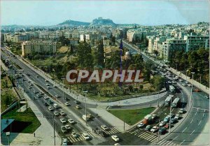 Modern Athens Postcard The Crossing avenues King Constantine and Queen Sophia