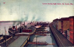 Missouri St Louis Levee During High Water 1911