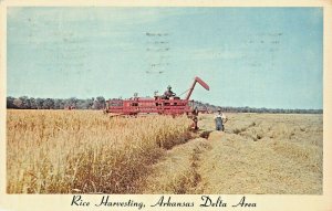 GRAND PRAIRIE OF ARKANSAS~RICE HARVESTING IN DELTA AREA~AGRICULTURE POSTCARD