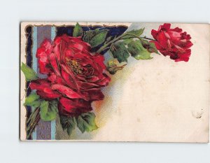 Postcard Greeting Card with Roses Embossed Art Print