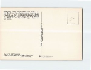 Postcard Jimmy Carter and Leonid Brezhnev, SALT II, Vienna, Austria