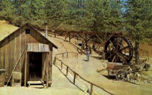 Miner's Cabin & Water Wheel, Sonora - Columbia, California CA  