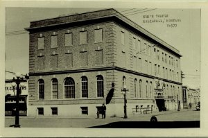 RPPC Elk's Temple Kalispell Montana Real Photo Postcard Chevrolet