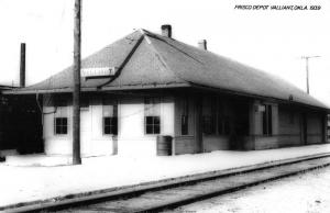 Valliant Oklahoma Frisco Railroad Depot Real Photo Vintage Postcard K89043