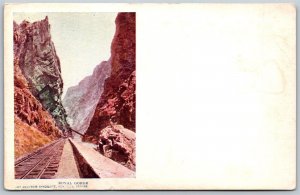 Vtg Canon City Colorado CO Royal Gorge Canyon Railroad Tracks 1900s Postcard