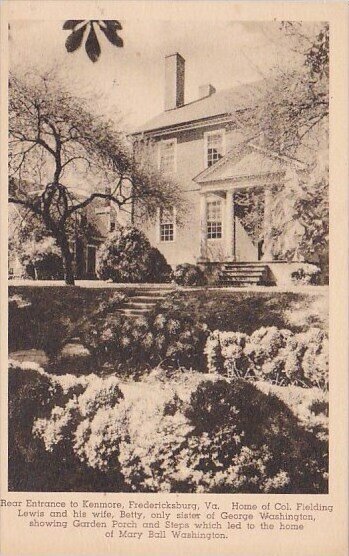 Rear Entrance To Kenmore Fredericksburg Virginia