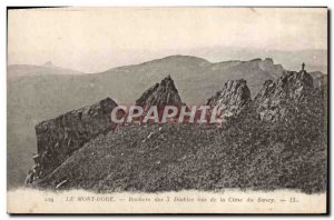 Old Postcard Le Mont Dore Rochers Des 3 Devils seen from the Cime du Sancy