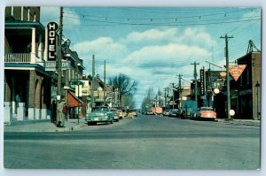 Sturgeon Falls Ontario Canada Postcard King Street Main Business Section c1950's
