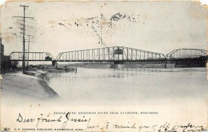 La Crosse Wisconsin 1905 Postcard Bridge Over Mississippi River
