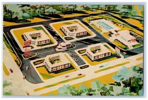 Aerial View Of Lord De La Warr Motor Hotel Wilmington DE Vintage Postcard