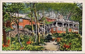 Long Trail Lodge Sherburne Pass Green Mountains VT Vermont Vintage Postcard H36