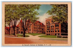 c1940 Exterior St Bernard Seminary Building Rochester New York Vintage Postcard 