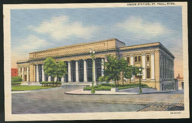 Union Railroad Station St Paul Minnesota Vintage Curteich Linen Postcard