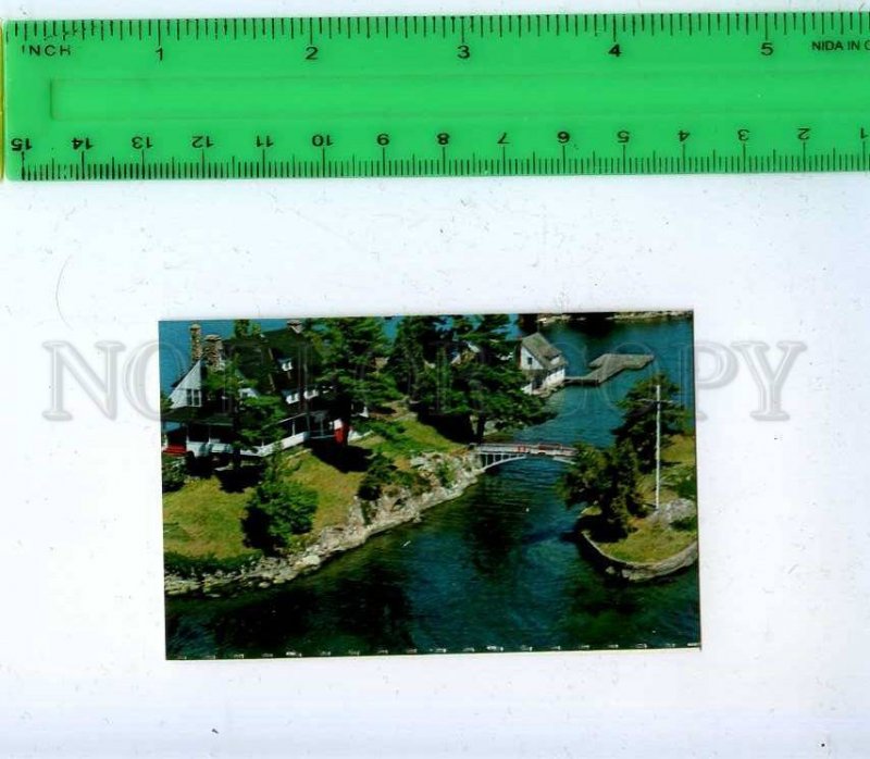 206225 CANADA USA Thousand Islands Zavikon island old card