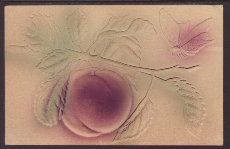 Plums Embossed Postcard