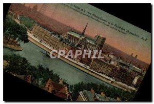 Old Postcard Notre Dame and the Pantheon