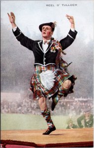 Artist Postcard Reel O' Tulloch Scottish Man Dancing