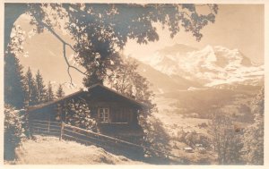 Postcard Real Photo Bei Wengen Blick Auf Die Jungfrau Wengen Switzerland RPPC