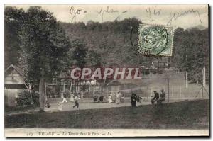 Old Postcard Uriage Tennis in the Park